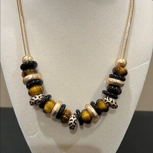 Piper K | Tigers Eye/Leopard Beaded Necklace